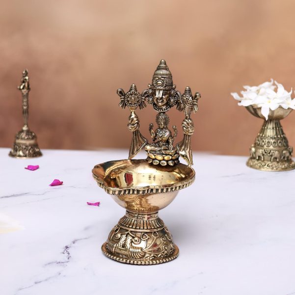 brass tirupati laxmi diya set