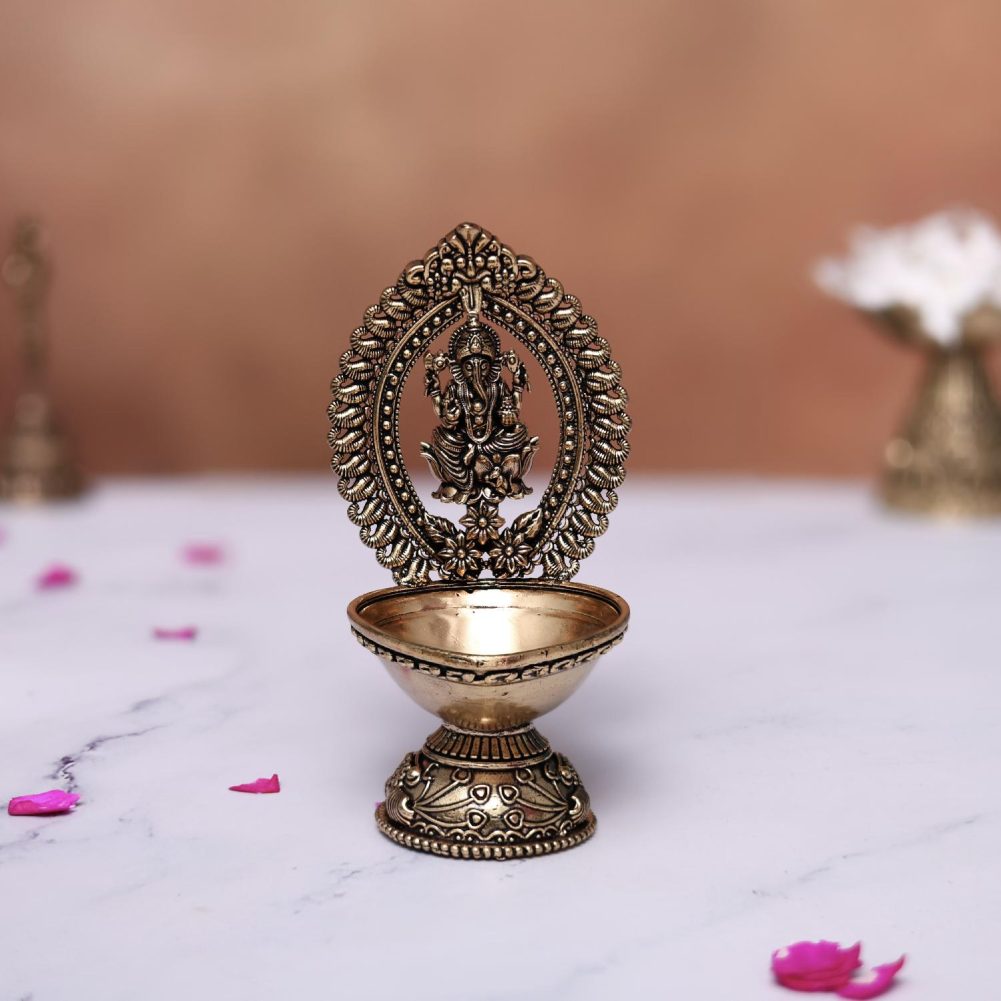 brass laxmi diya