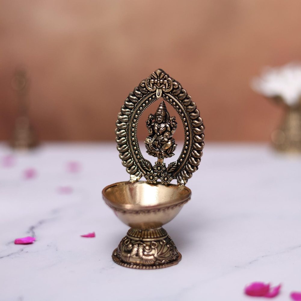 brass laxmi diya