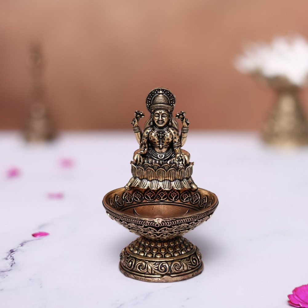 brass lakshmi diya