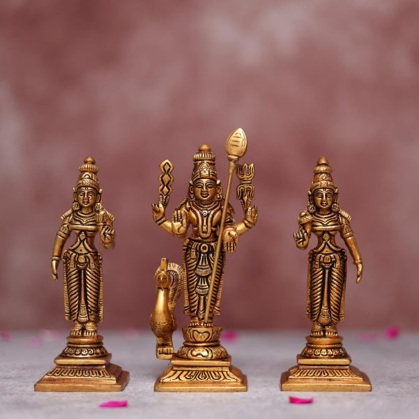 murugan brass statue