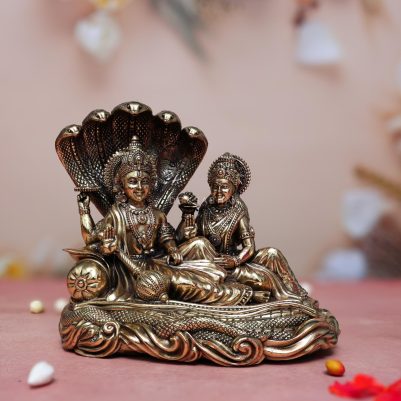 brass vishnu laxmi idol