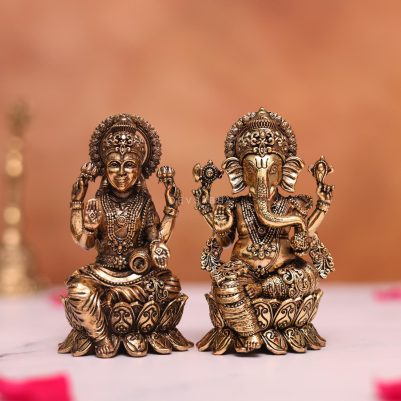 brass laxmi ganesh murti