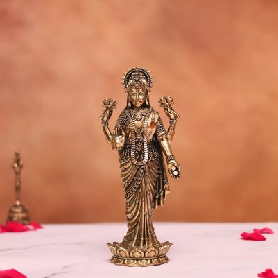 brass laxmi murti standing