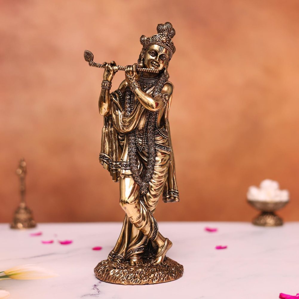 brass krishna statue