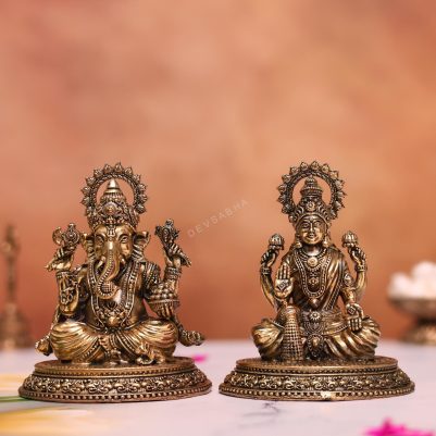 brass lakshmi ganesh murti
