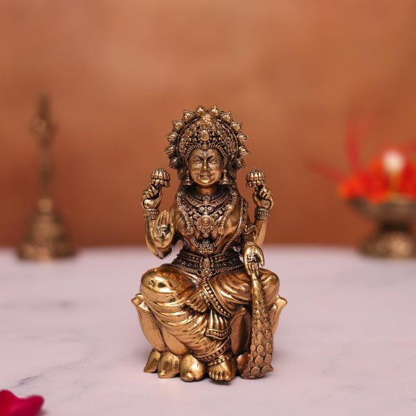 brass lakshmi idol