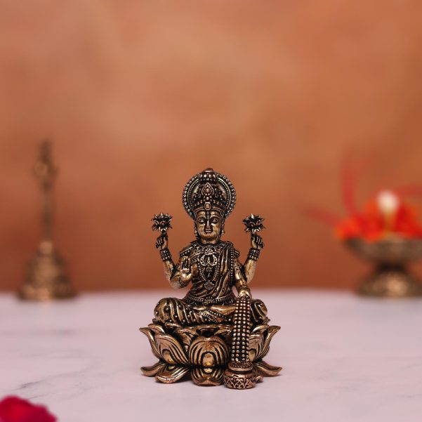 brass laxmi idol