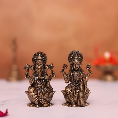 brass lakshmi ganesh murti