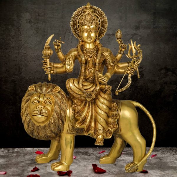 super fine brass durga mata idol height 24.5 inch