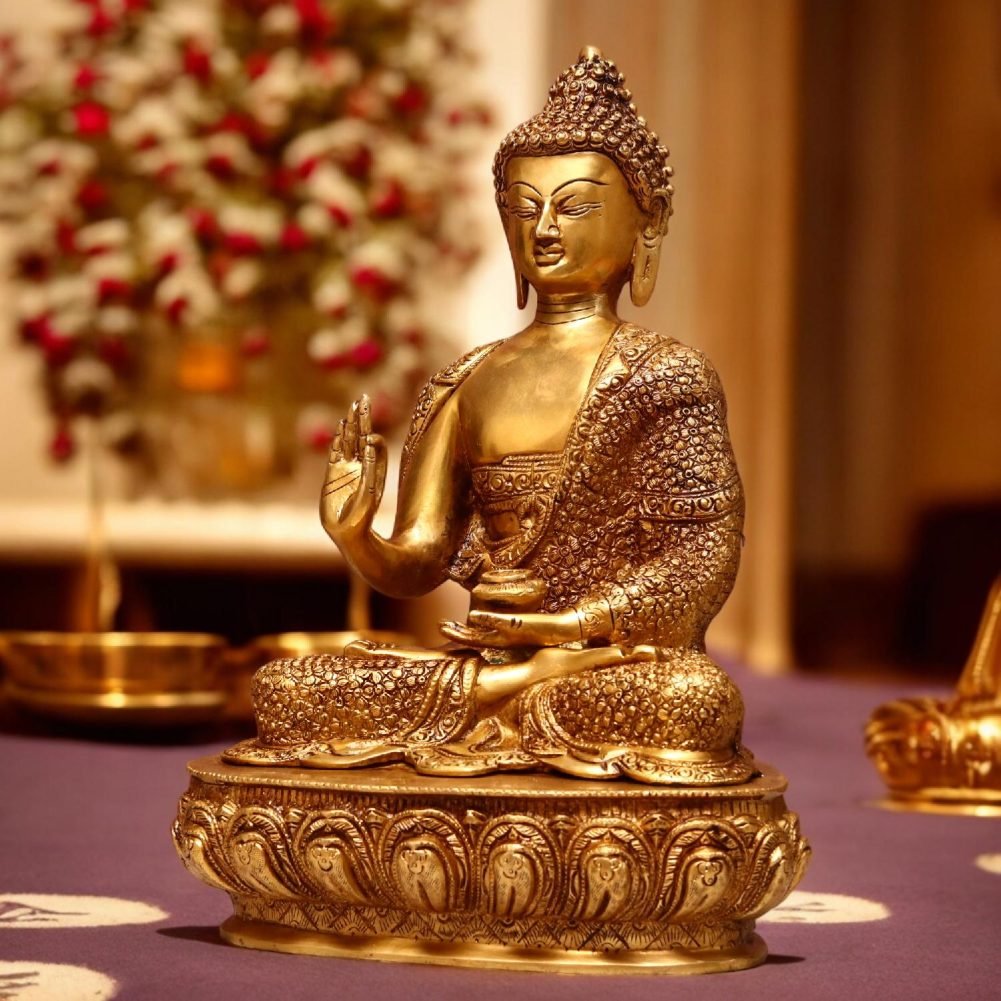 a gold statue of a buddha